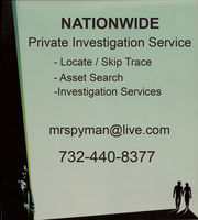 Private Investigations - (732) 440-8377 - Assets & Skip Trace Searches