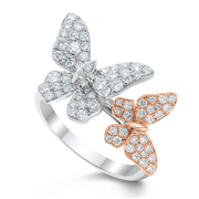 Buy An 18k White and Rose Gold Butterfly Diamond Ring